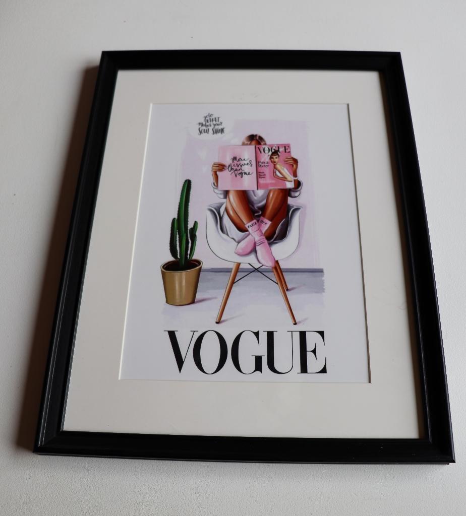 Ingelijste oude poster Vogue, Verzamelen, Rechthoekig Staand, Nieuw, A1 t/m A3, Reclame