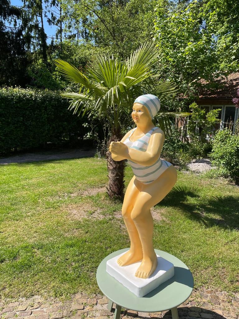 Duikende dame jacuzzi tuin, zwembad, vijver 115cm, Ophalen, Nieuw, Kunststof, Dierenbeeld