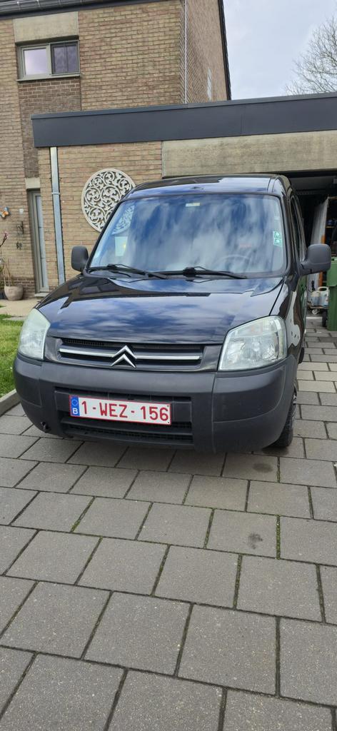 Citroën Berlingo 1.9D – 2005 – Betrouwbare bestelwagen, Auto's, Voorwielaandrijving, Stof, Zwart, Zwart