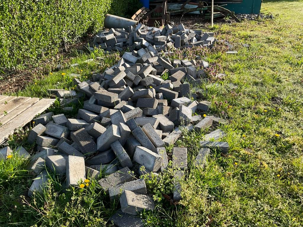 Grijs klinkers, Ophalen, Gebruikt, 5 tot 10 m², Klinkers