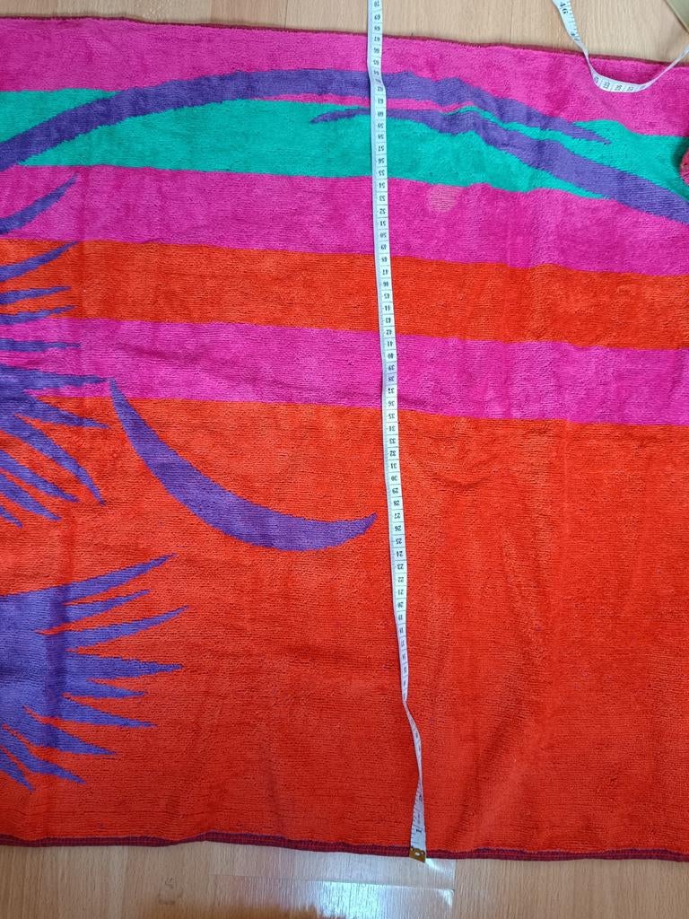 Groot strandlaken met palmbomen - chique retrostijl, Ophalen of Verzenden, Nieuw, Oranje, Handdoek