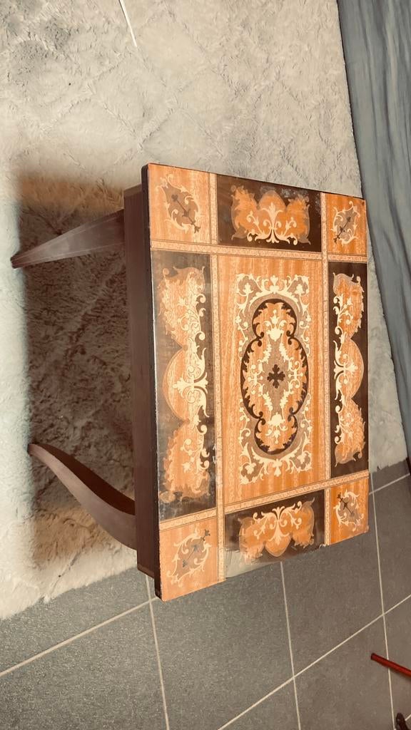 TABLE À RANGEMENT À MUSIQUE EN MARQUETERIE, Enlèvement ou Envoi