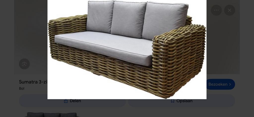 zetel rotan, Tuin en Terras, Ophalen, Zo goed als nieuw, Rotan