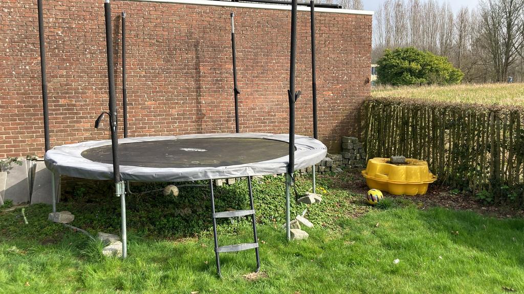 Berg favorit trampoline 330 grijs met safety net, Ophalen, Gebruikt