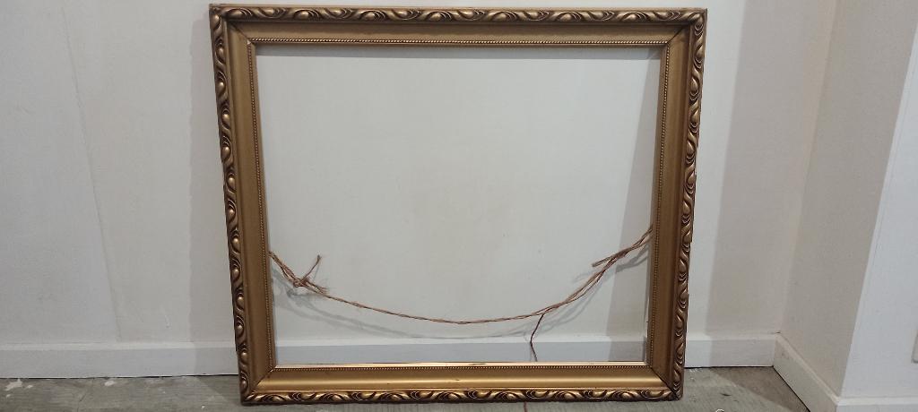 Cadre vide baroque bois doré à la feuille 72x62, c22, Maison & Meubles, Accessoires pour la Maison | Cadres, Enlèvement, Utilisé