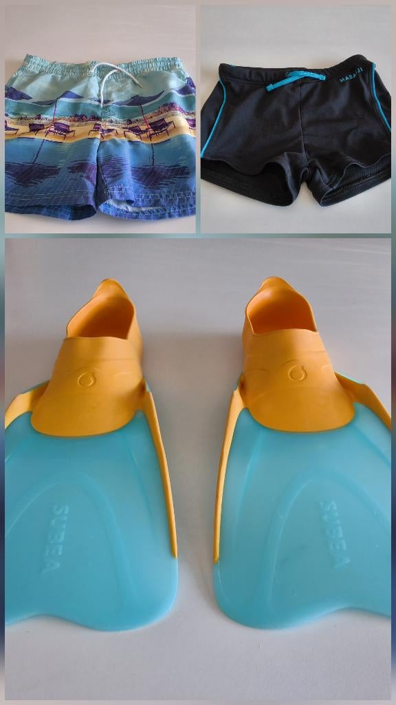 Maillots garçons T. 8 & 10 ans / Palmes SUBEA Pt. 32/33, Enfants & Bébés, Maillots de bain pour enfants, Enlèvement ou Envoi, Utilisé