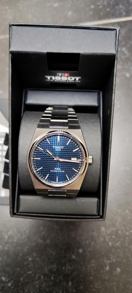 Tissot PRX Powermatic 80 40mm blue dial, Handtassen en Accessoires, Horloges | Heren, Ophalen