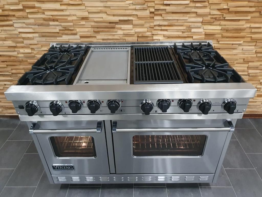 🔥Luxe Viking Fornuis 121cm RVS 2 elektrische ovens 4 pits, Elektronische apparatuur, Fornuizen, Ophalen, 60 cm of meer, Zo goed als nieuw