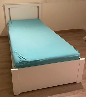 Lit simple complet, Enfants & Bébés, Chambre d'enfant | Lits, 85 à 100 cm, Enlèvement, Matelas, 180 cm ou plus