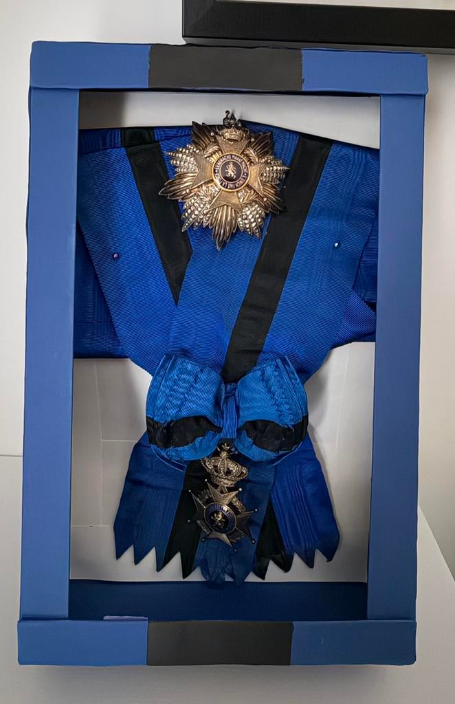 Plaque de l'Ordre de la Grand-Croix Léopold II, Enlèvement ou Envoi, Armée de terre, Ruban, Médaille ou Ailes