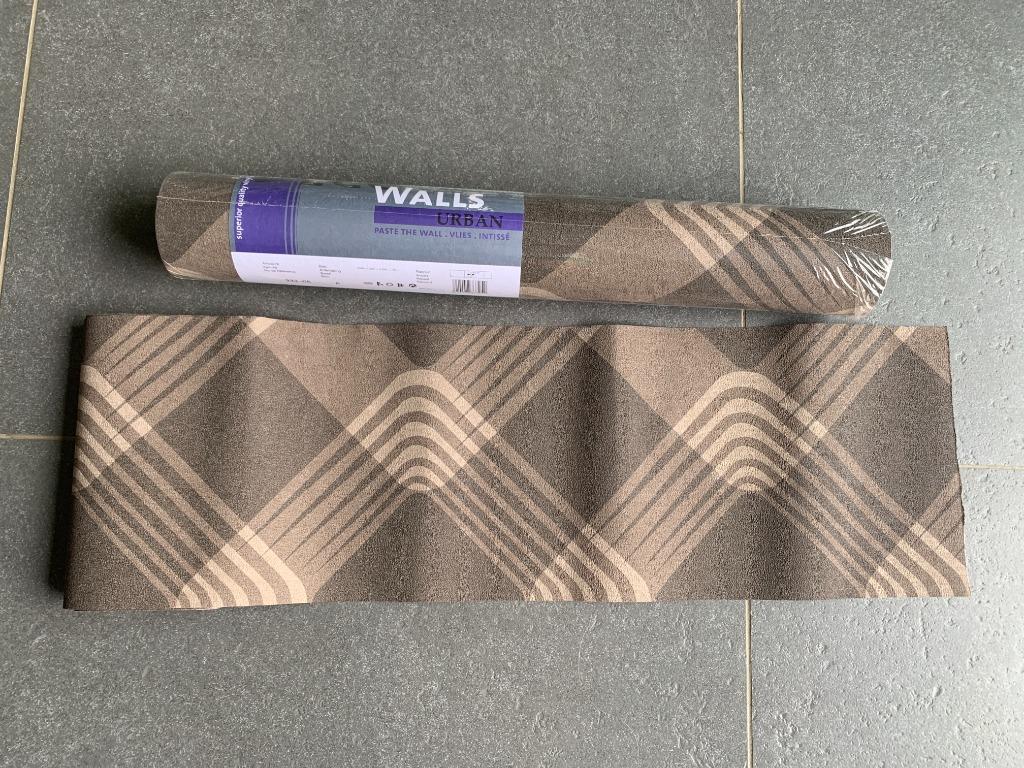 behangpapier met bruin abstract patroon - Deco Walls Urban, Enlèvement ou Envoi, Moins de 10 m², Brun, Patroon, retro