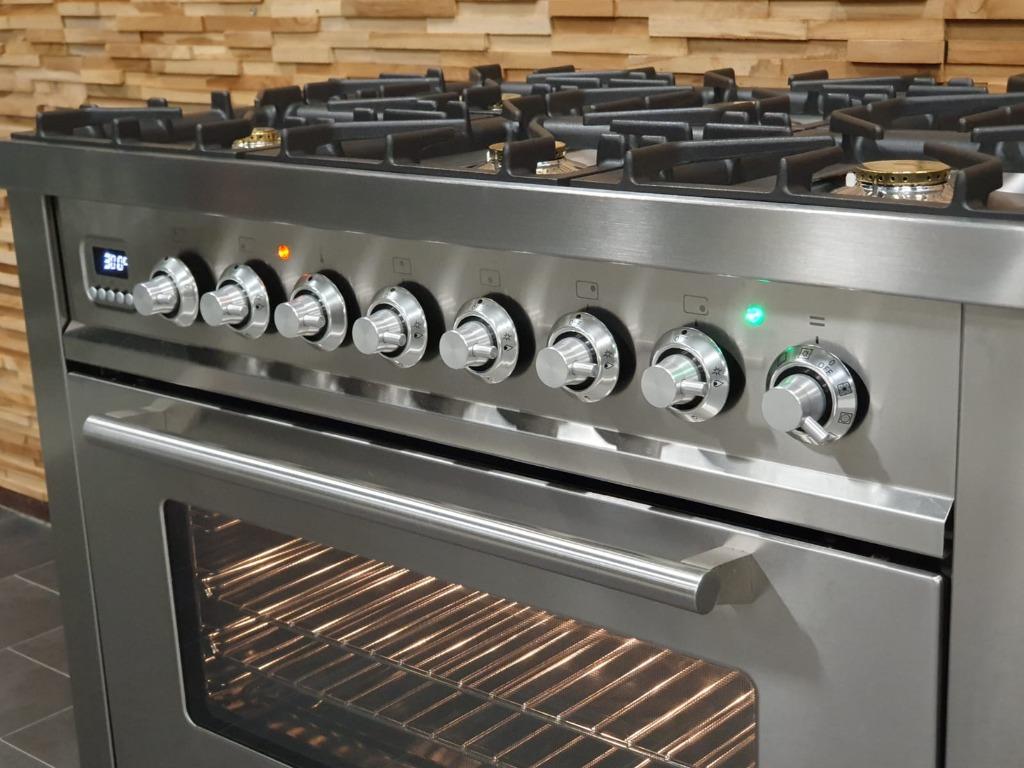 🔥Luxe Boretti Fornuis 90cm rvs + rvs 1 300 oven 6 pits, Elektronische apparatuur, Fornuizen, 60 cm of meer, Ophalen of Verzenden