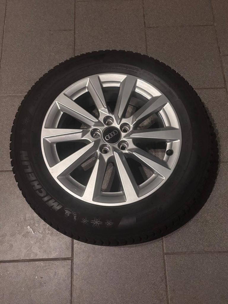 4 Michelin Alpin winterbanden op Audi-velgen, Auto-onderdelen, Banden en Velgen, Ophalen, 16 inch, Banden en Velgen, Nieuw