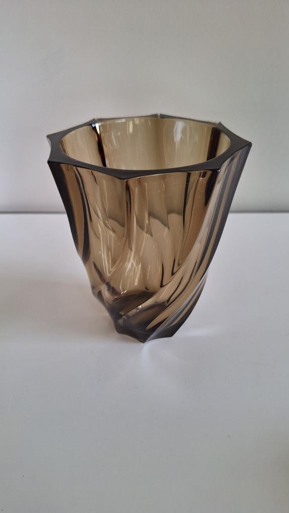 Prachtige gedraaide fume vaas uit glas, Luminarc, arcoroc, Ophalen of Verzenden