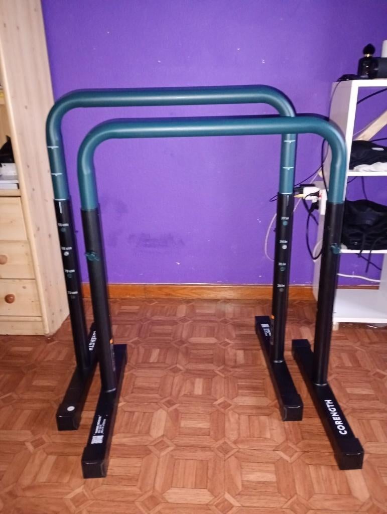 Barres parallèles, Sports & Fitness, Équipement de fitness, Comme neuf, Autres types, Bras, Pectoraux, Abdominaux, Dos, Enlèvement