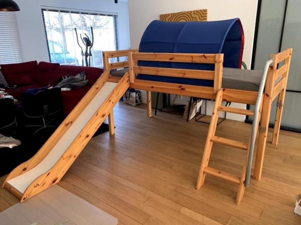 Lit mi-hauteur FLEXA CLASSIC naturel & toboggan, Enlèvement