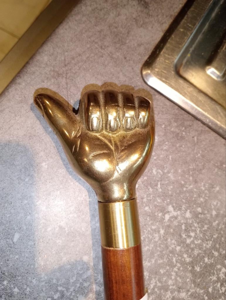 Vuistfles van riet 89,5 cm, Diversen, Wandelstokken