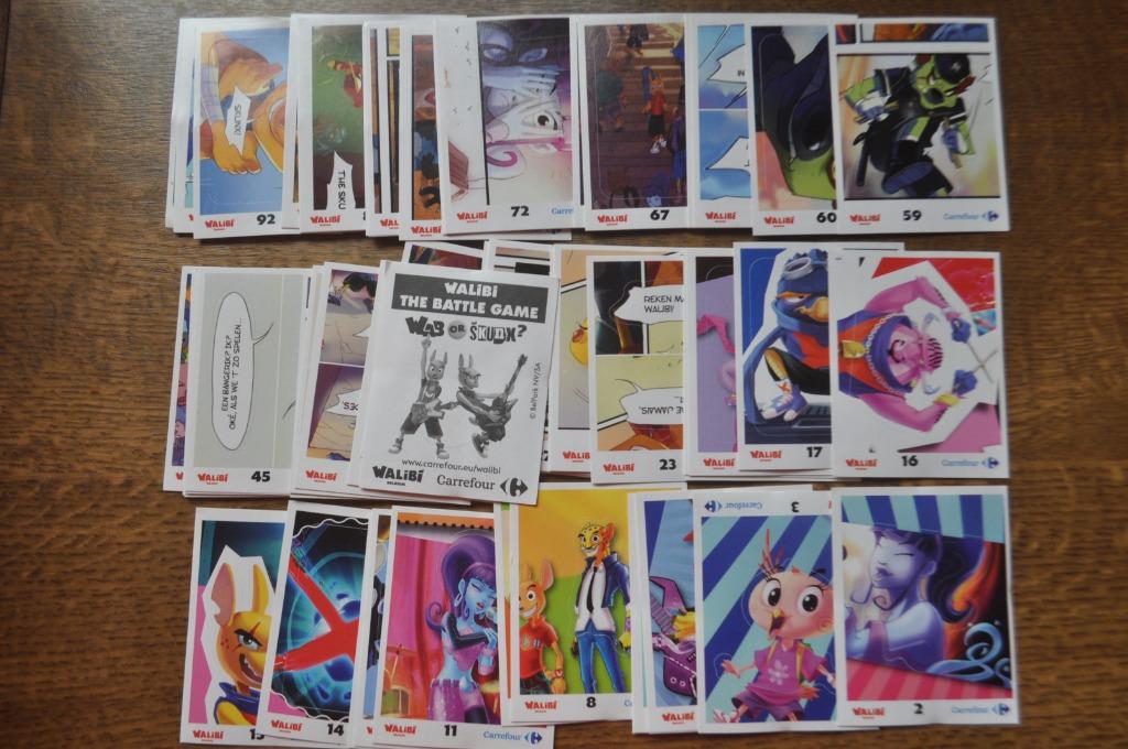 COMPLETE SET 100 STICKERS WALIBI THE BATTLE GAME, Ophalen of Verzenden, Zo goed als nieuw, Meerdere stickers