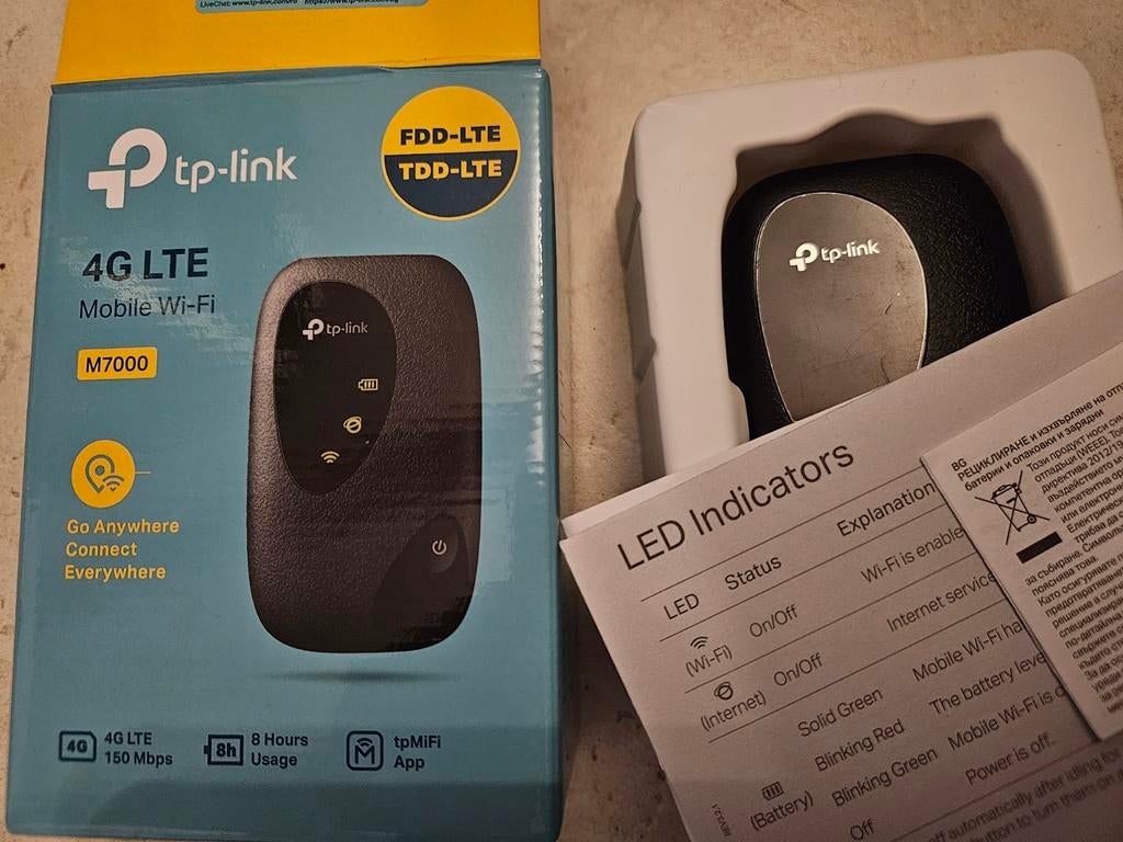 TP-Link M7000 enkel uitgepakt voor foto., Ophalen of Verzenden, Zo goed als nieuw