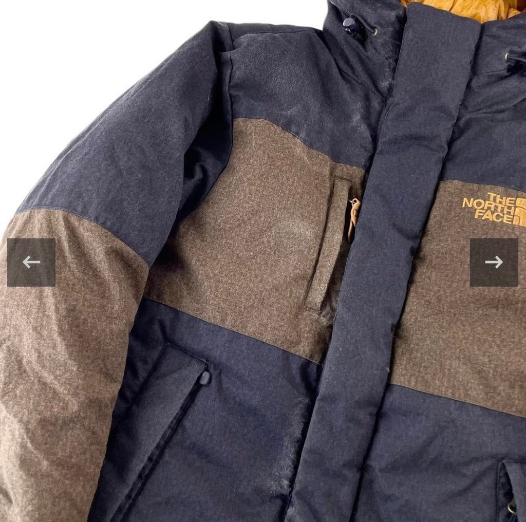 VINTAGE NORTH FACE GOOSE DOWN PUFFER JACKET SIZE L, Gedragen, Maat 52/54 (L), Blauw, The north face