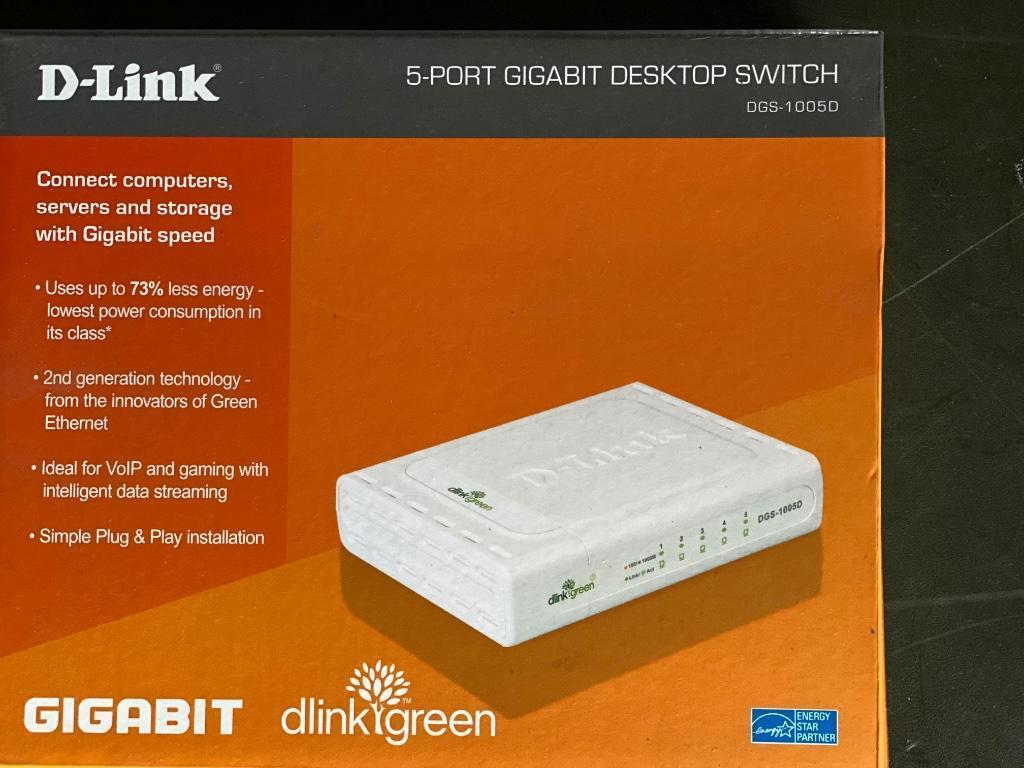 Switch D-Link DGS-1005D 5-Port Gigabit Desktop Switch WIT, Computers en Software, Netwerk switches, Gebruikt, Ophalen of Verzenden
