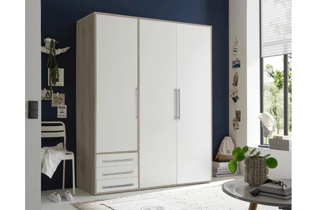 Grote kledingkast 3 of 4 dr. Wit met Lichteiken of Antraciet, Huis en Inrichting, Kasten | Kleerkasten, Ophalen of Verzenden, Nieuw