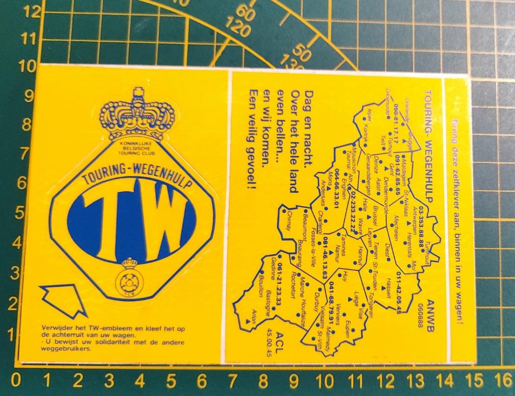 Sticker Touring Wegenhulp lichtblauw met kaart (meerdere), Enlèvement ou Envoi