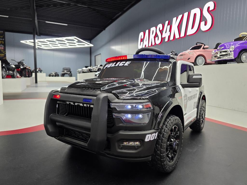 Kinderauto Dodge RAM politie - soft start - leren zit - RC, Ophalen of Verzenden, Nieuw, Afstandsbediening
