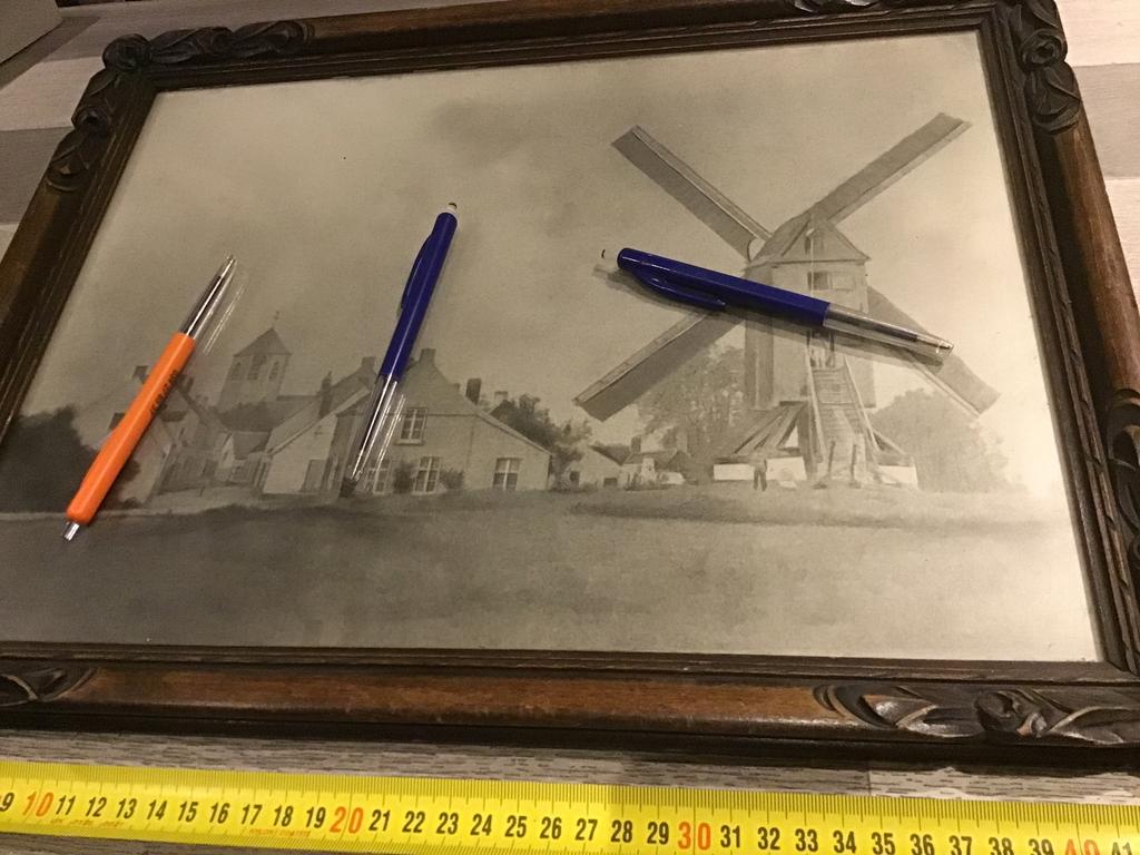 Photo originale : moulin village Leffinge Middelkerke 1869, Enlèvement ou Envoi, Comme neuf, Photo