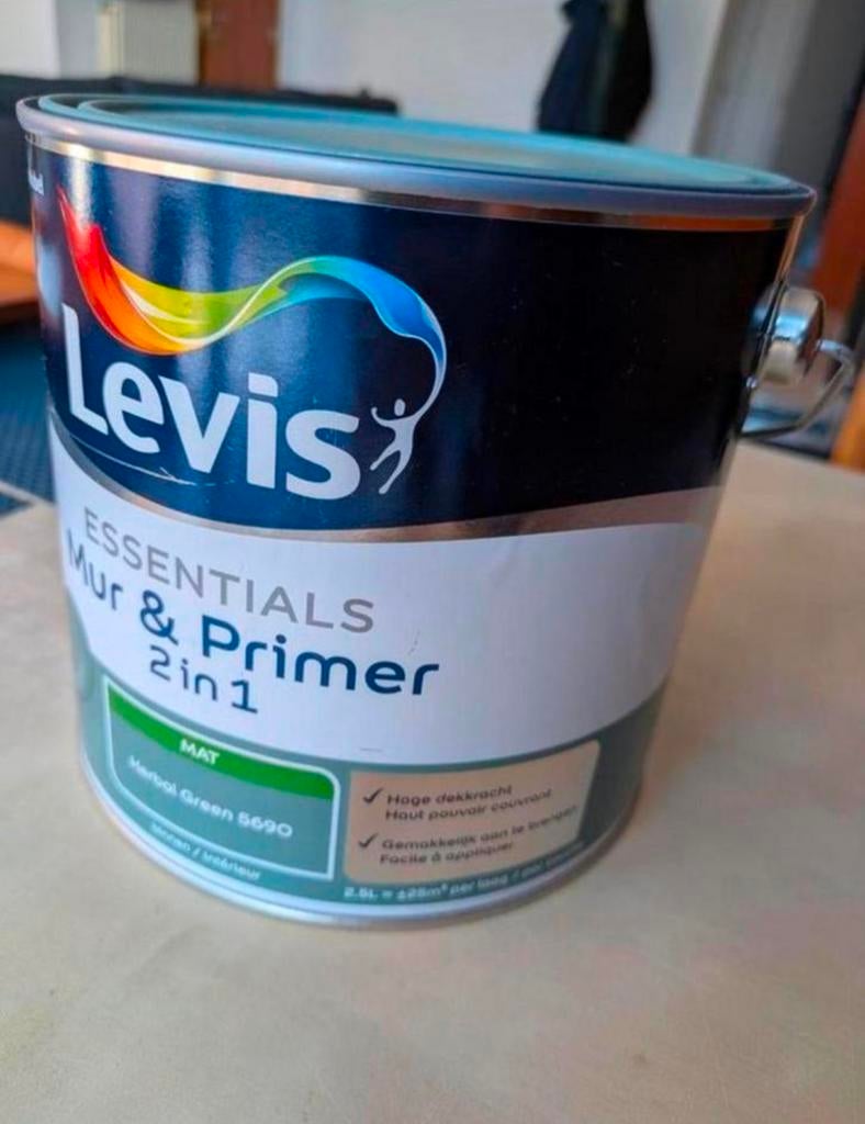Levi's essentials, herbal green, 2.5 L, Bricolage & Construction, Peinture, Vernis & Laque, Neuf, Peinture, Moins de 5 litres