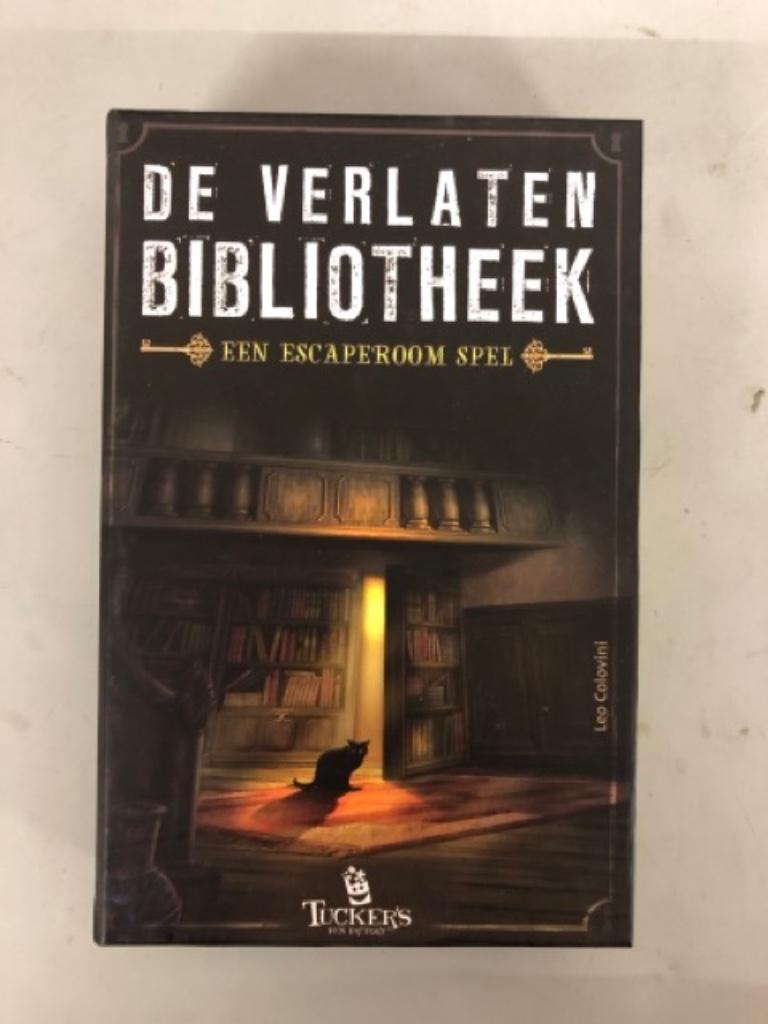 DE VERLATEN BIBLIOTHEEK - escape room spel - als nieuw, Hobby en Vrije tijd, Ophalen