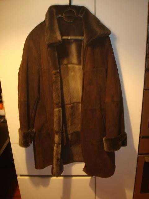 bruine dames jas daim omgekeerd lam maat 44, Taille 42/44 (L), De Wit, Enlèvement ou Envoi, Comme neuf