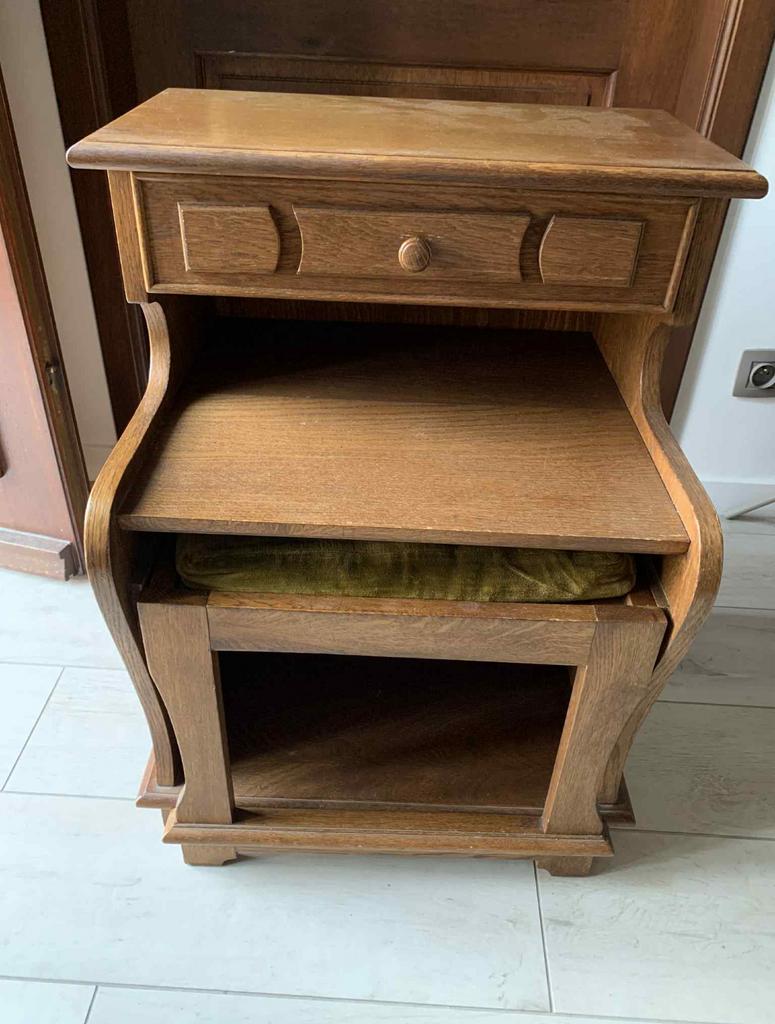 Vintage houten telefoon meubel, Ophalen, Gebruikt