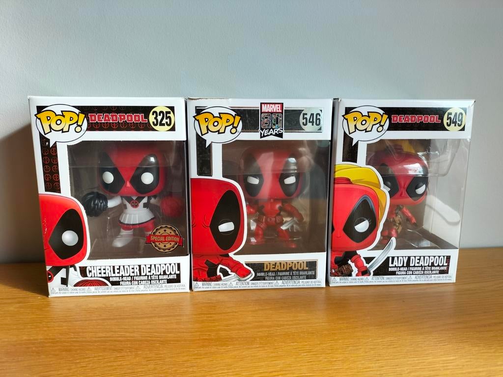 Lot de 3 figurines POP (Funko) DEADPOOL, Collections, Enlèvement, Neuf, Autres types