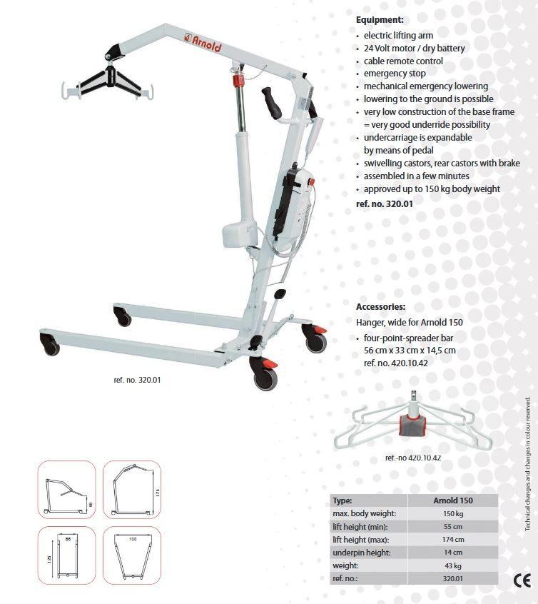 Lève-personne Rebotec Arnold - 150 kg  avec sangle, Enlèvement, Comme neuf, Autres types