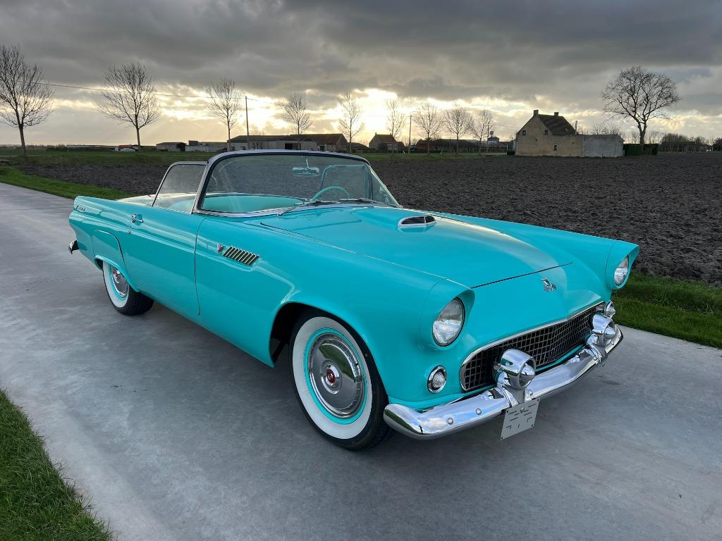Ford Thunderbird 1955, Auto's, Ford USA, Automaat, 143 kW, Cabriolet, Blauw