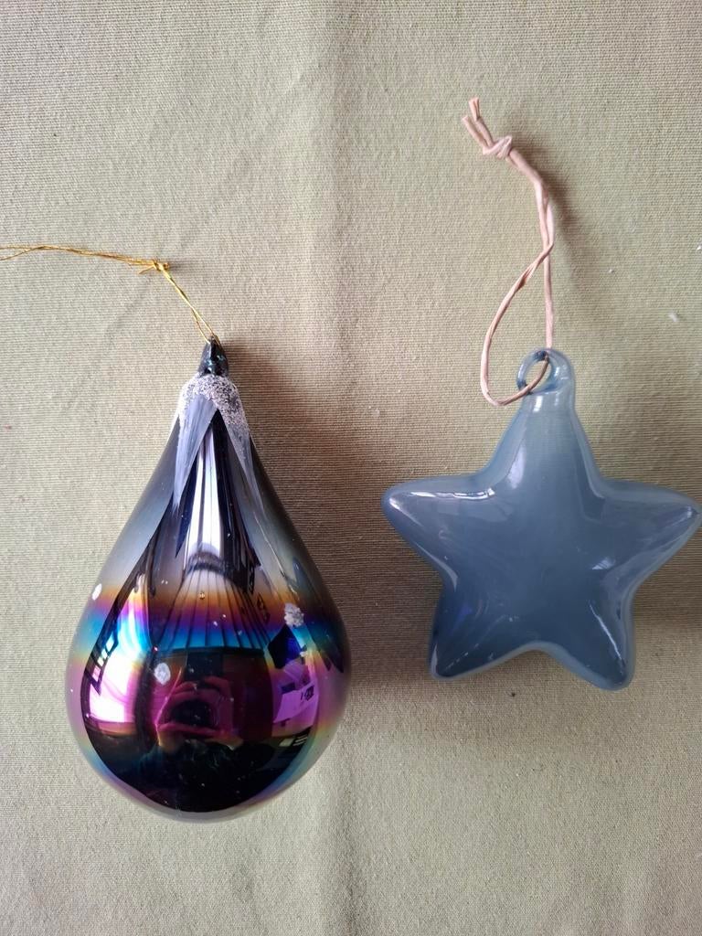 Kerst ornament druppel / ster blauw €5/ stuk, Diversen, Ophalen of Verzenden, Zo goed als nieuw