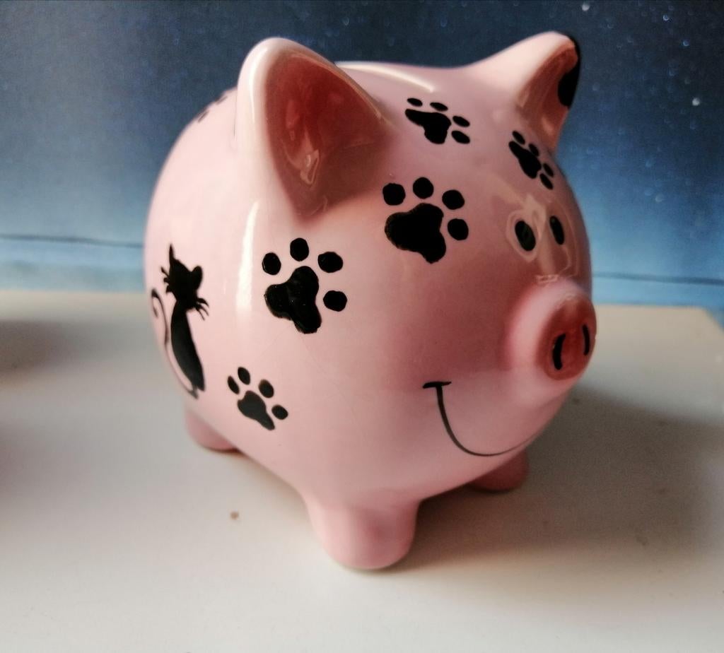 Tirelire porcelaine décorée à la main, Collections, Enlèvement, Comme neuf