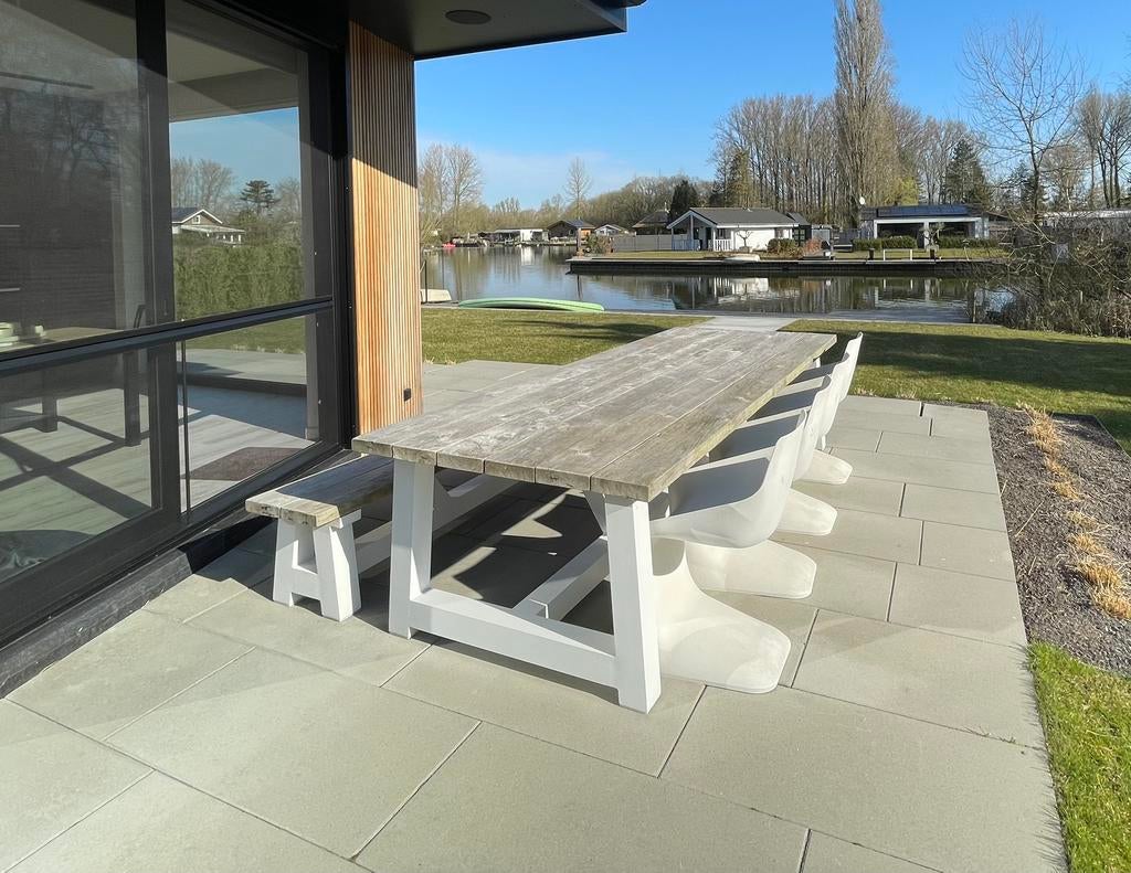 Mooie design tuinmeubelen, Pulp Kristalia, Tuin en Terras, Tuintafels, Ophalen, Gebruikt, Rechthoekig, Teakhout