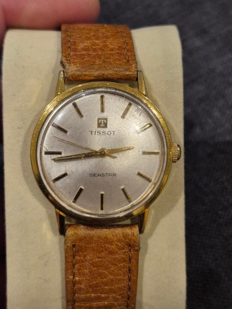 Tissot, Handtassen en Accessoires, Horloges | Antiek, Ophalen of Verzenden, Goud, Tissot, Verguld