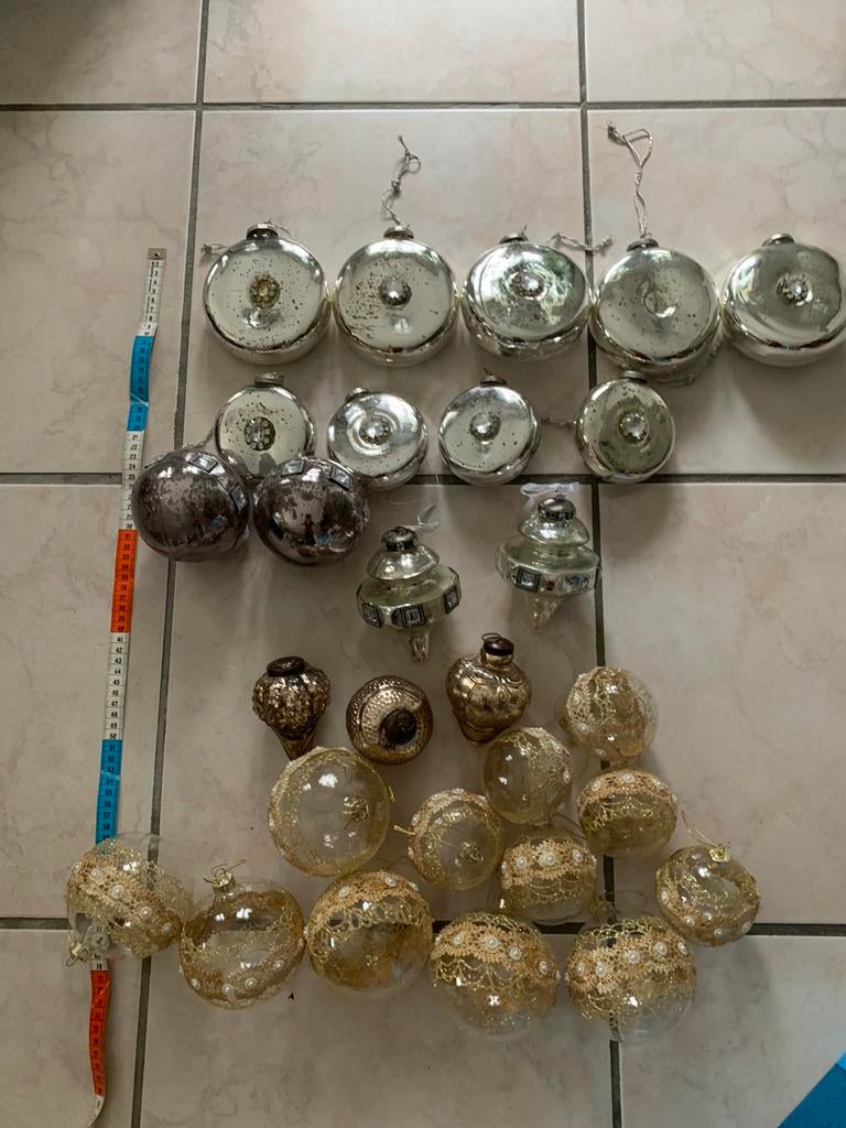 Oude retro vintage mooie kerstballen, Ophalen of Verzenden