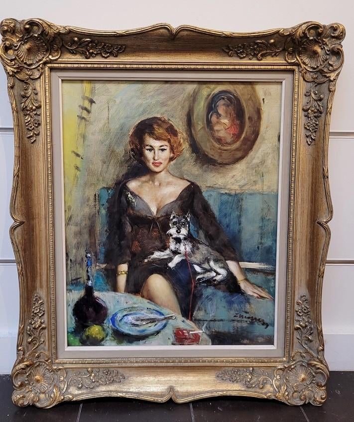 Victor QUIÉNEN, met de hond op schoot, Enlèvement ou Envoi