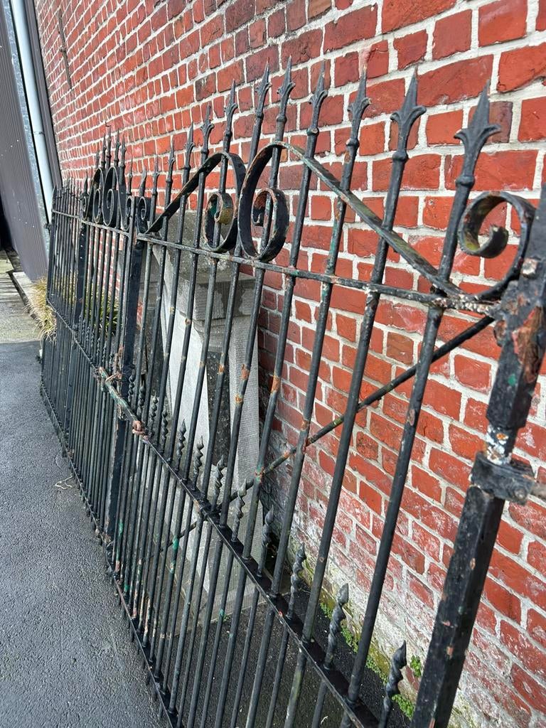 Mooi antiek oud vol smeedijzeren hekken poort 3m80, Ophalen, Gebruikt, IJzer, Tuinhek