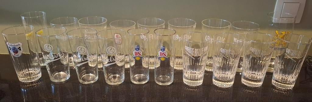 Set van 19 retro bierglazen, Ophalen of Verzenden, Overige typen