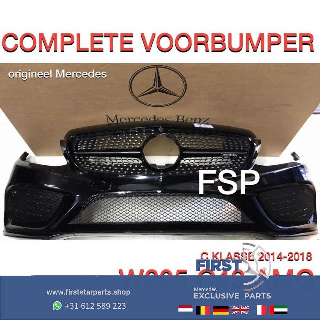 W205 C205 S205 C43 AMG LINE VOORBUMPER ZWART ORIGINEEL Merce, Auto-onderdelen, Gebruikt, -, Voor, Ophalen of Verzenden