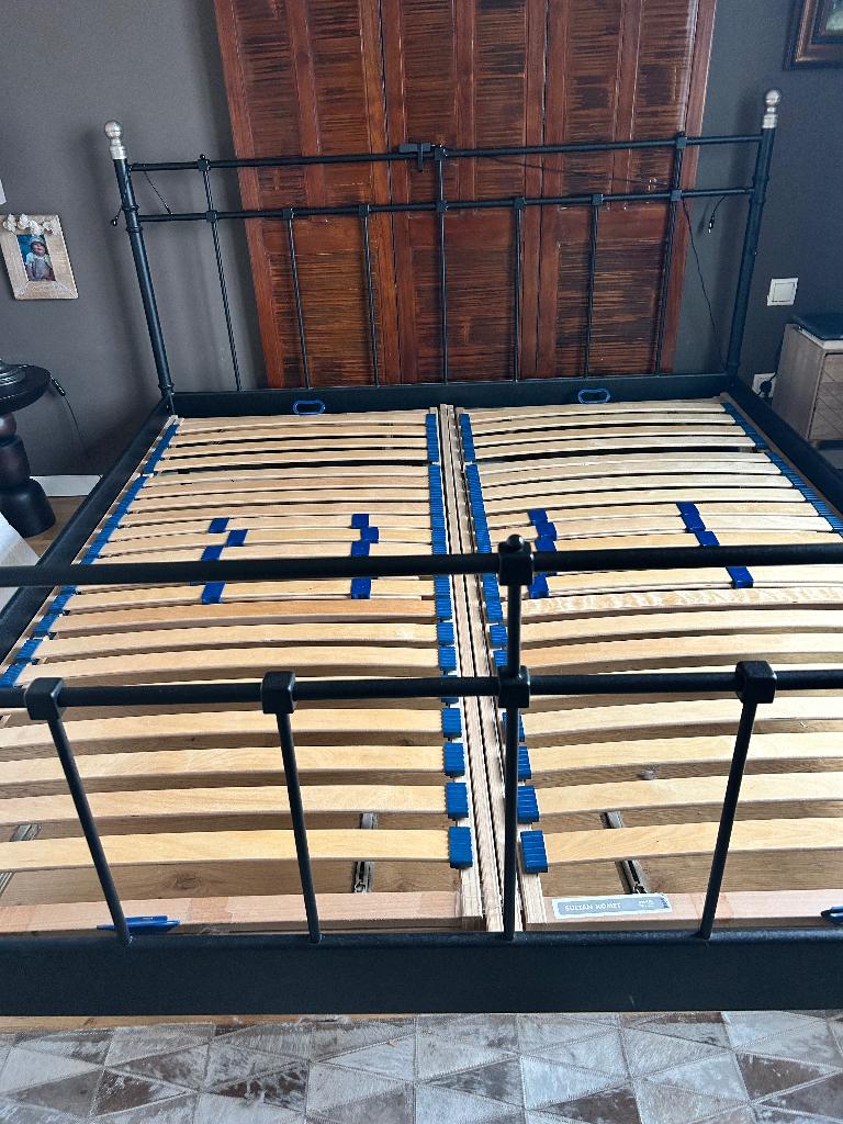 2-persoonsbed met lattoflex lattenbodems, Huis en Inrichting, Slaapkamer | Bedden, Ophalen, Verstelbaar, Tweepersoons, Zo goed als nieuw