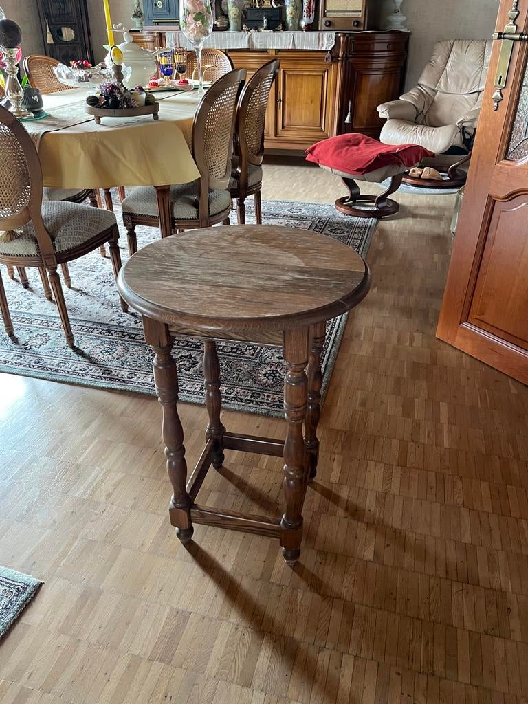 Bijzettafel, Huis en Inrichting, Tafels | Bijzettafels, Ophalen, Gebruikt, Rond, 60 cm of meer