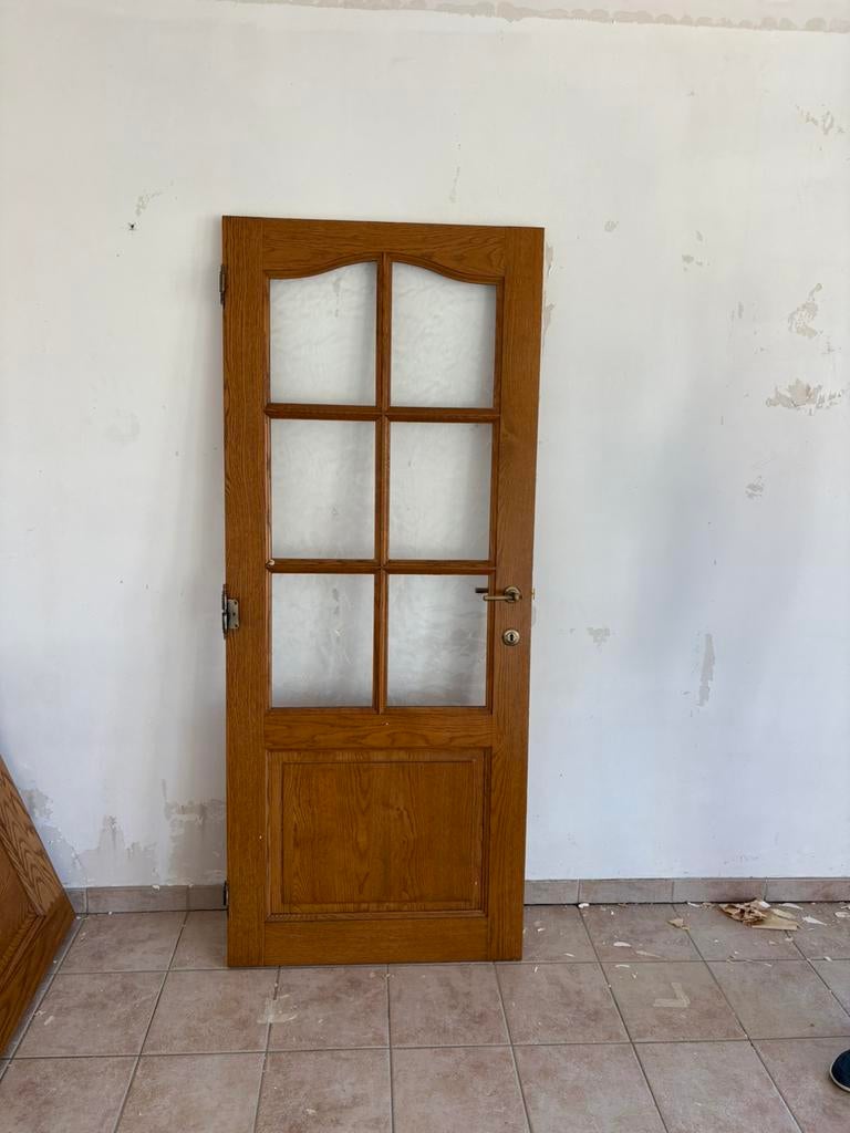 Enkele eiken deur, Doe-het-zelf en Bouw, Ophalen, 80 tot 100 cm, Binnendeur, Zo goed als nieuw