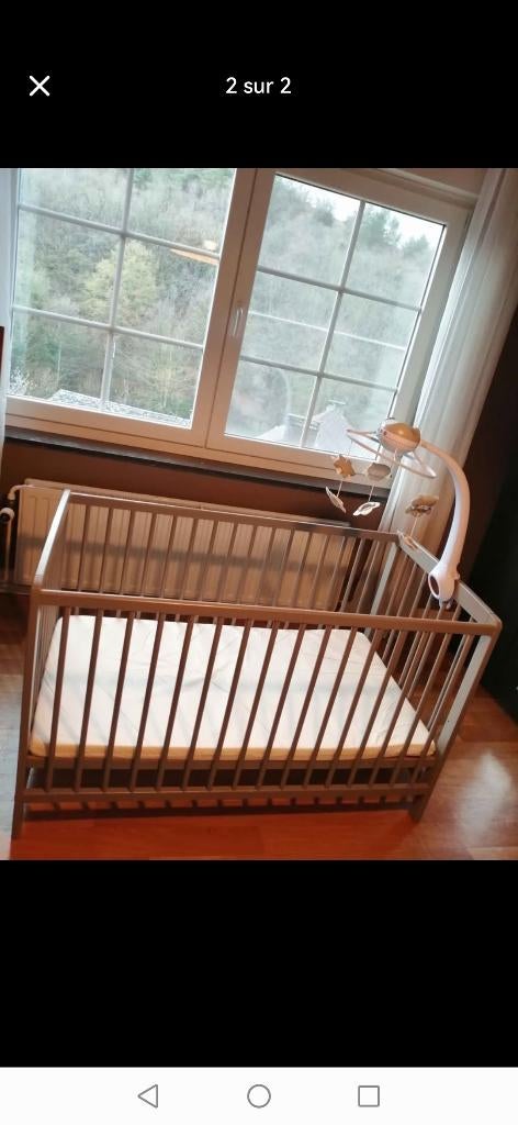Lit bébé gris, Ophalen, Gebruikt, Matras