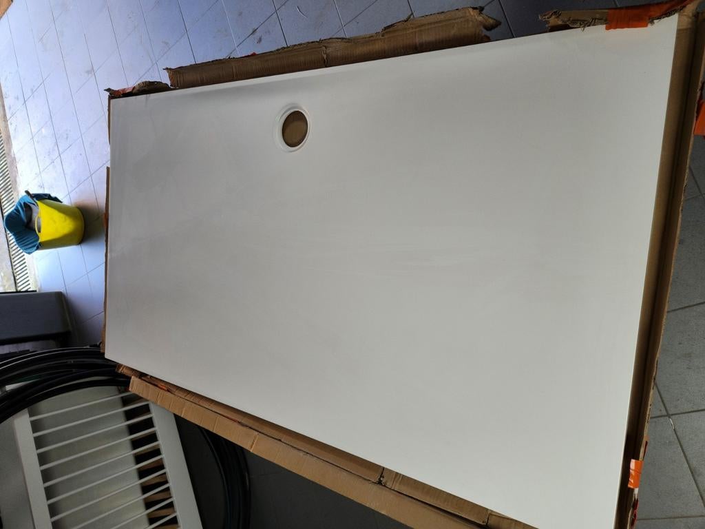 DOUCHEPLAAT NEWFORCE 90-160-3,5CM WIT BLINKEND, Doe-het-zelf en Bouw, Ophalen, Nieuw, Steen, Douche